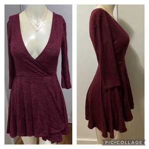 Kimchi blue fits like medium burgundy red fit and flare dress open cut size tag